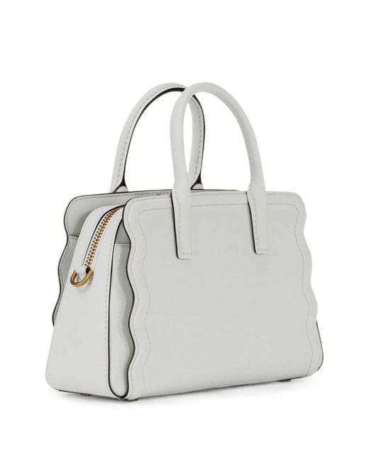 Michael Kors White Extra-Small Laila Leather Tote Bag