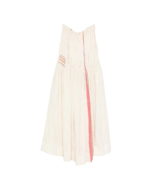 Injiri White Embroidered Sleeveless Maxi Dress