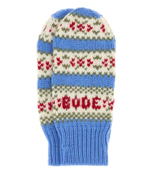 Bode Gemusterte Handschuhe in Blue für Herren