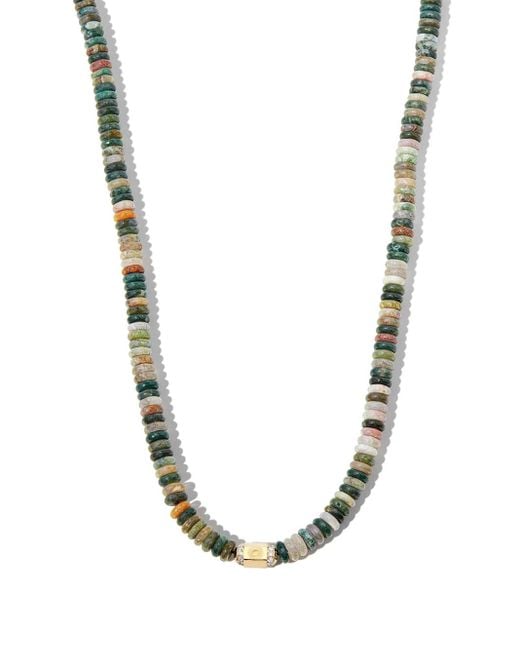 Luis Morais Metallic 14Kt Diamond And Gemstone Beaded Necklace for men