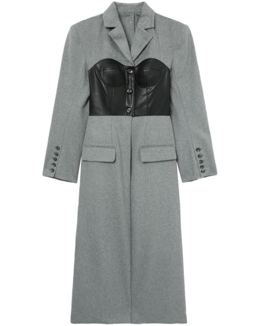 ROKH Gray Layered Corset Single-breasted Coat