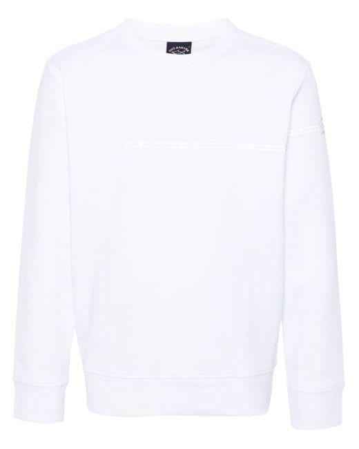 Paul & Shark White Logo-print Sweatshirt for men