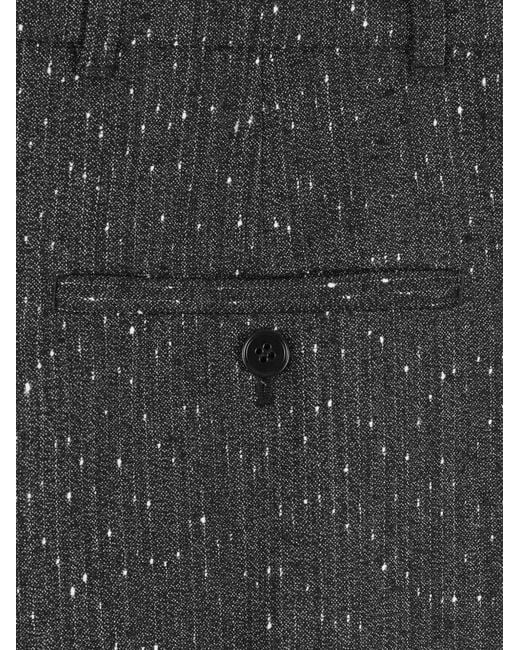 McQueen Gray Speckled-Effect Tailored Trousers
