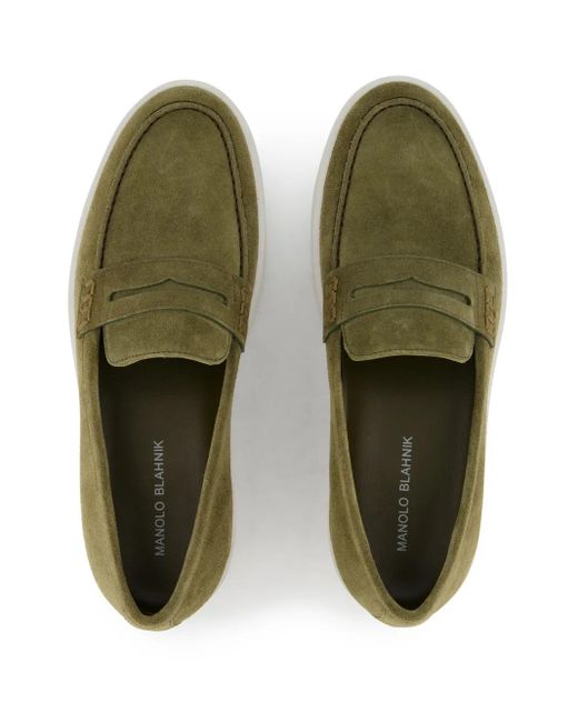 Mocassins Ellis En Daim Manolo Blahnik pour homme en coloris Green