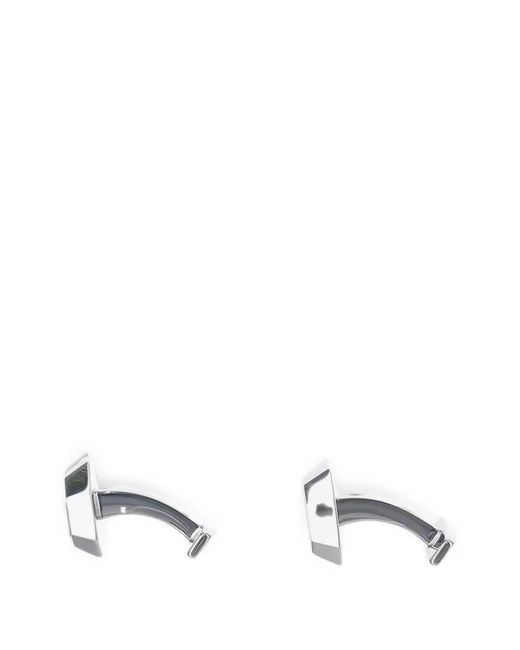 Boss Gray Textured Octagonal-Shaped Cufflinks for men