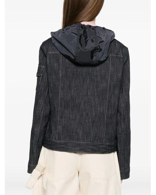 Moncler Black Double-Breasted Hooded Jacket