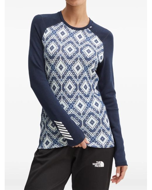 Helly Hansen Blue Patterned Base-Layer Top