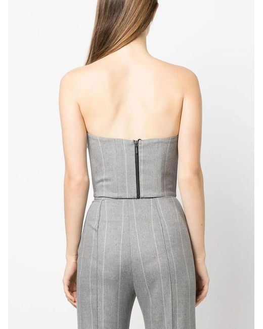 Ioana Ciolacu ストライプ オフショルダートップ Gray