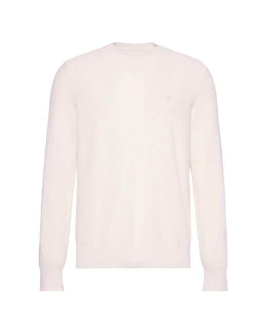 Calvin Klein White Crew-Neck Sweater for men