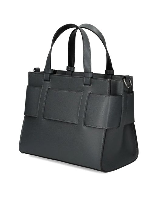 ARMANI EXCHANGE Black Medium Logo-Plaque Tote Bag