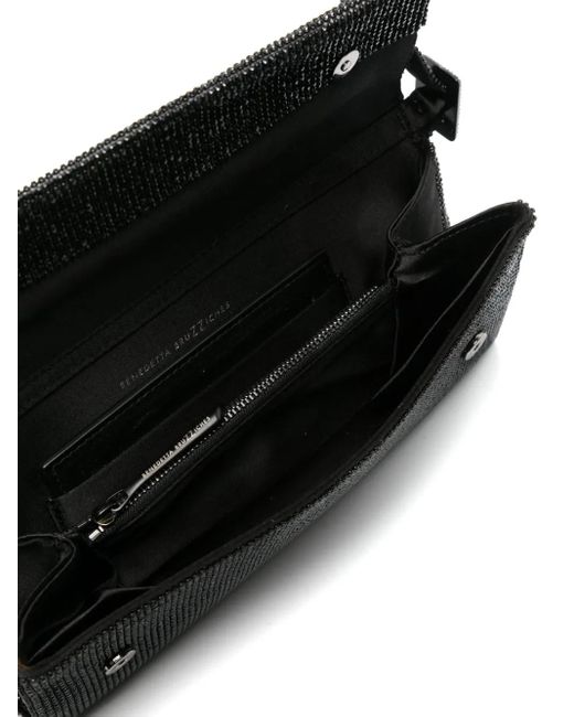 Benedetta Bruzziches Black Vittissima La Grande Crystal-Embellished Shoulder Bag
