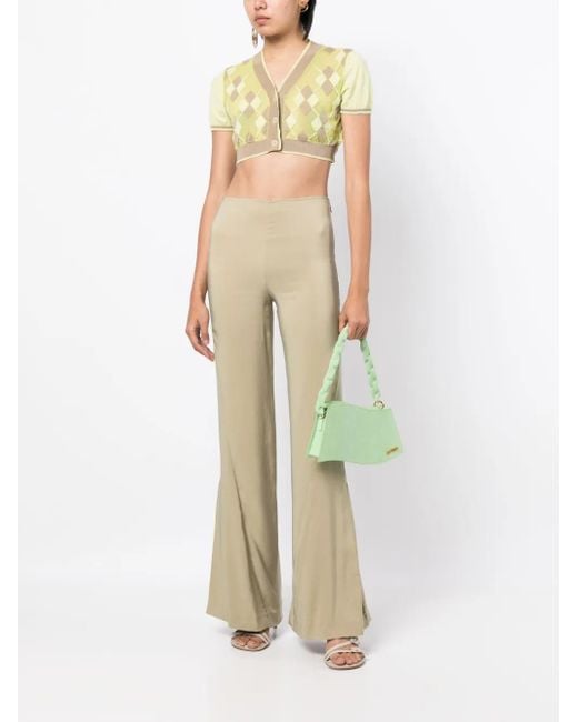 Jacquemus Natural Argyle-Check-Pattern Cropped Top