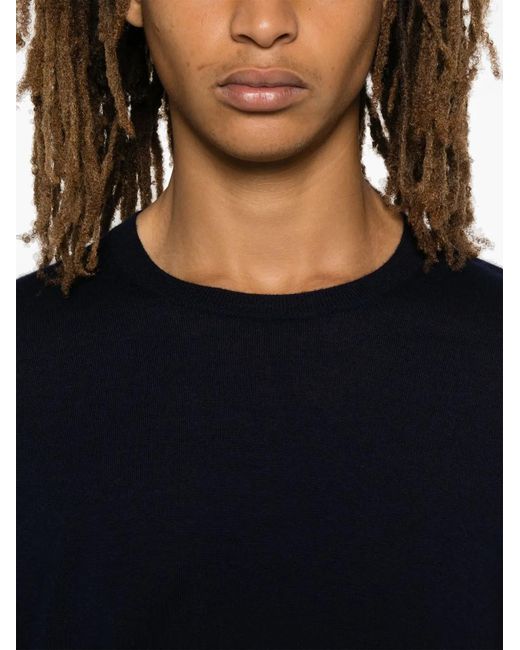 Bompard Blue Extrafine Round Neck Sweater for men