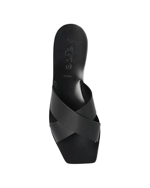 Aeyde White Faye Crossover-Strap Sandals