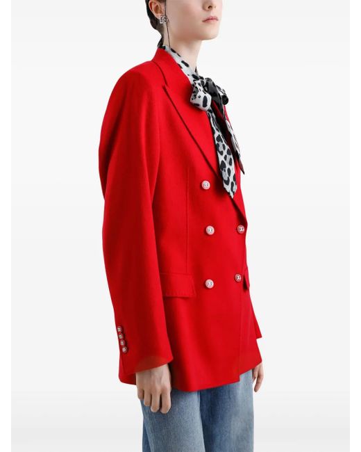 Dolce & Gabbana Red Double-Breasted Blazer