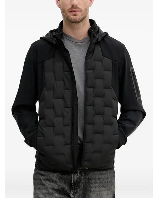 Piumino Trapuntato Con Cappuccio di Boss in Black da Uomo
