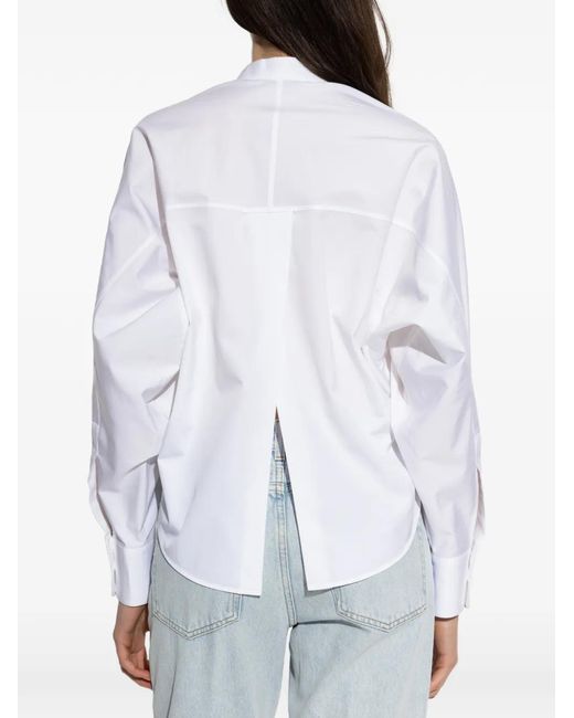 Camisa Con Botones Sin Cuello Givenchy de color White