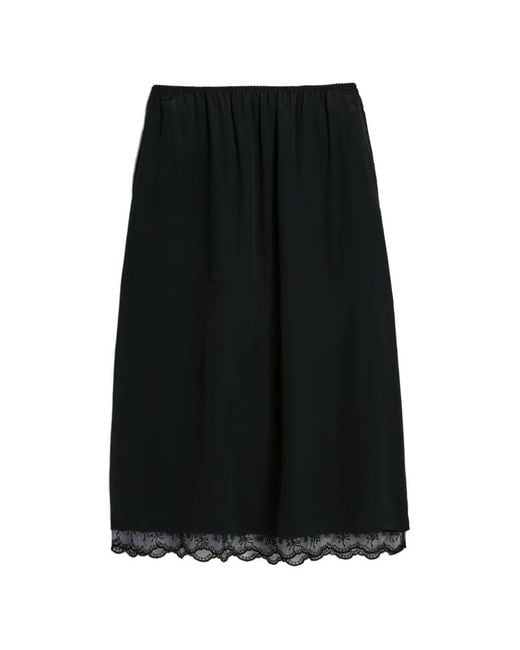 Simone Rocha Black Lace-Trim Midi Skirt