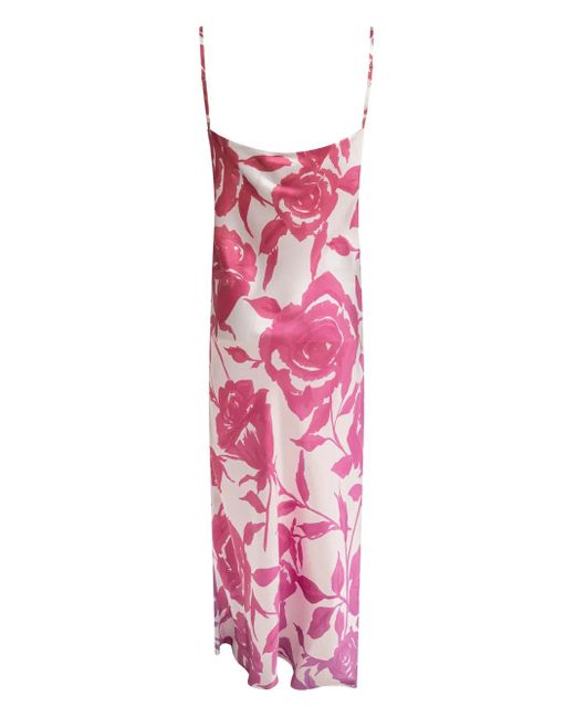 SLEEP NO MORE Pink Rose-Print Slip Maxi Dress