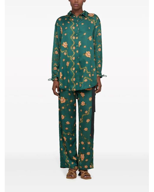 Agua Bendita Green Memoria Esotérico Wide-Leg Trousers