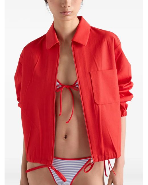 Prada Red Interlock Jersey Bikini Bottom