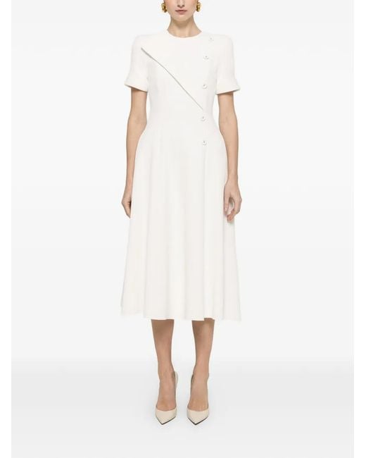 Nissa White A-Line Midi Dress