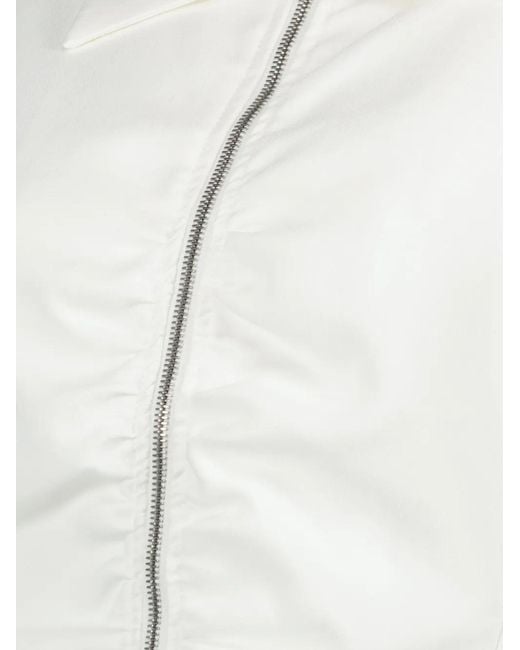 IRO White Ruched Zip-Up Jacket