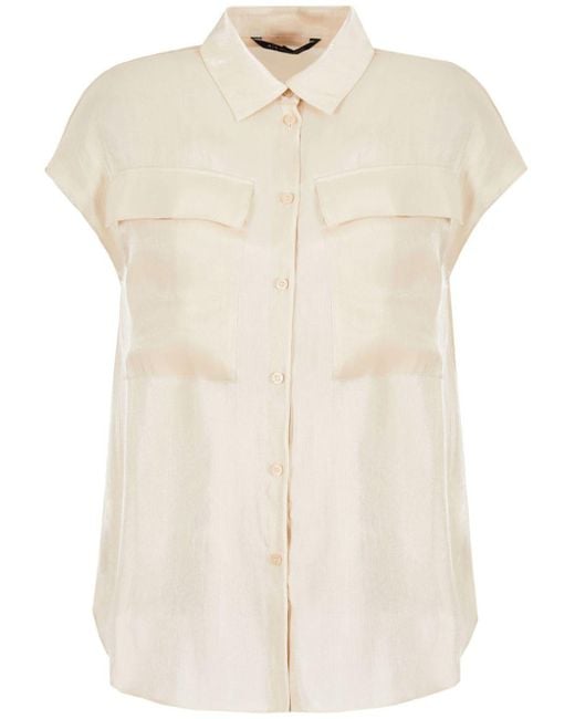 Armani Exchange Natural Flap-pocket Crepe Shirt