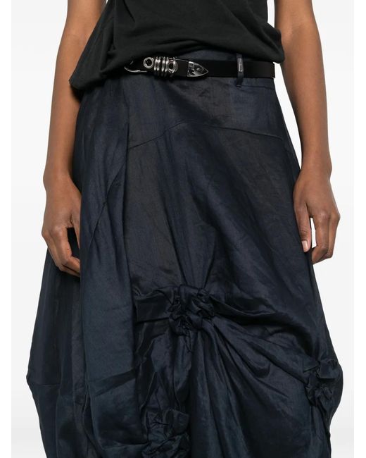 High Black Zip-Up Midi Skirt