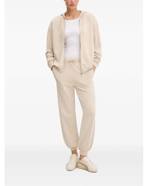 EA7 Natural Core Logo-Plaque Drawstring Track Pants