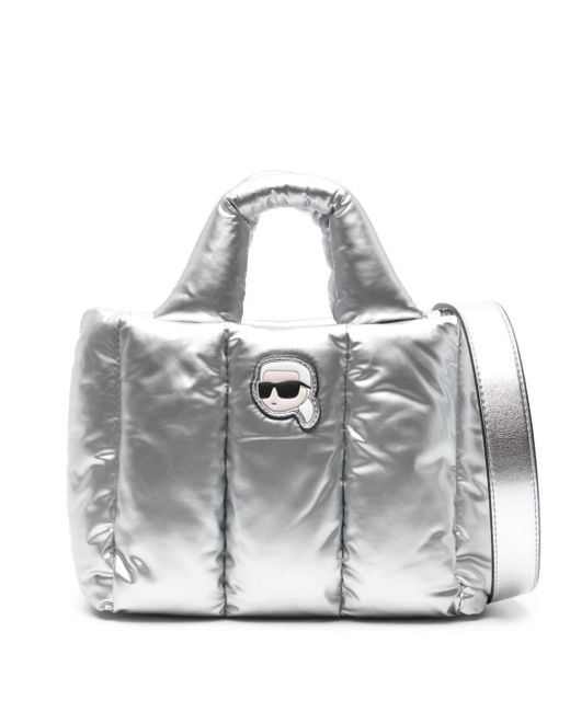 Karl Lagerfeld Gray Small K/ikonik 2.0 Puff Tote Bag