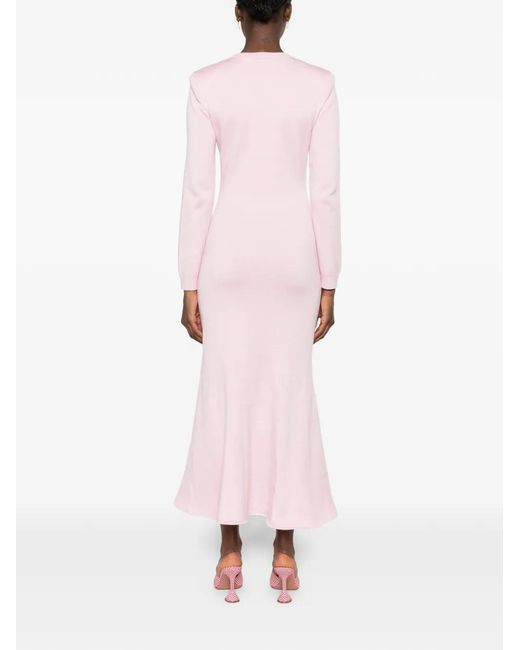 Self-Portrait Pink Floral-Appliqué Maxi Dress