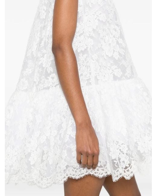Givenchy White Robe Longue À Volants Superposés