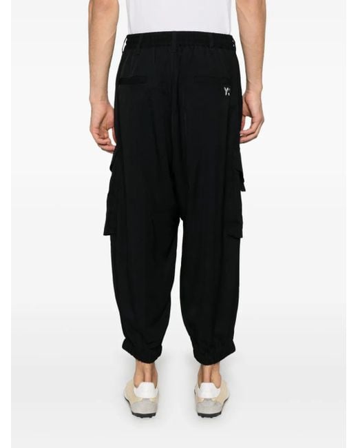 Y-3 Black Twill Cargo Pants for men