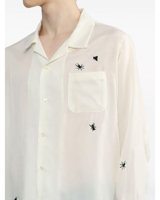Camisa con araña bordada Undercover de hombre de color White