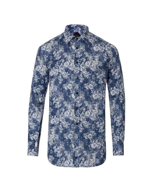 Billionaire Blue Chemise À Fleurs for men