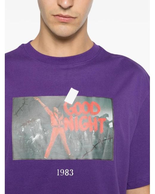 Throwback. Purple Graphic-Print T-Shirt for men