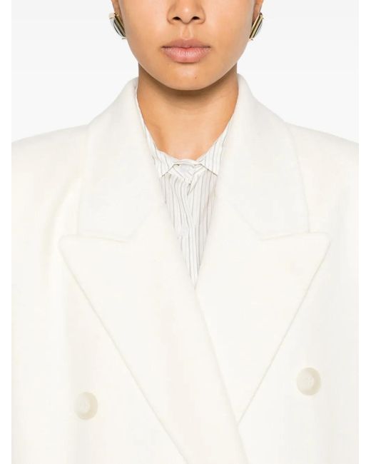 Frankie Shop White Gaia Double-Breasted Coat