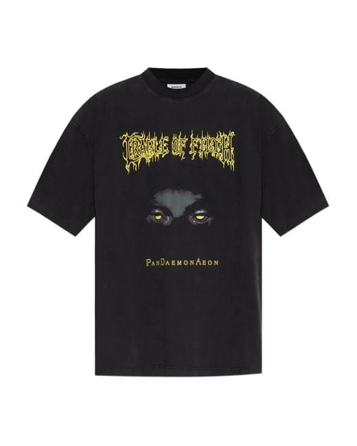 Vetements Black T-Shirt mit grafischem Print