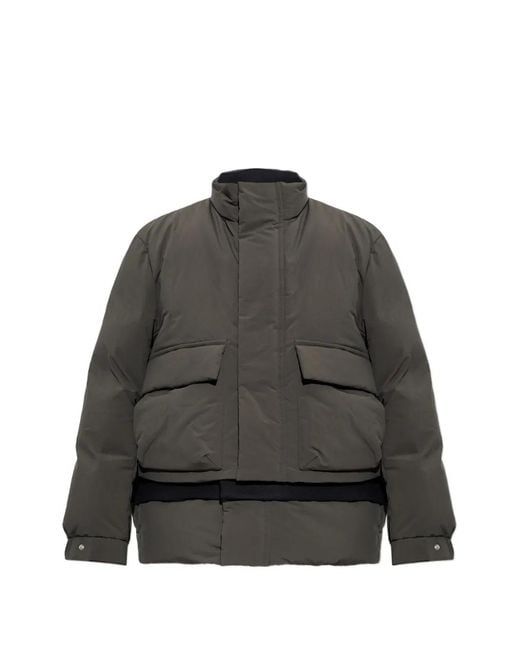 Sacai Gray Layered-Design Puffer Jacket for men