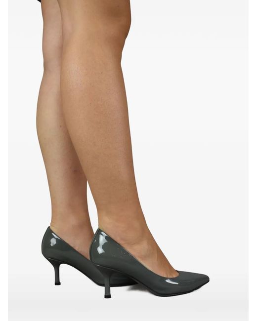 Walter Steiger Gray Patent-Leather Pumps