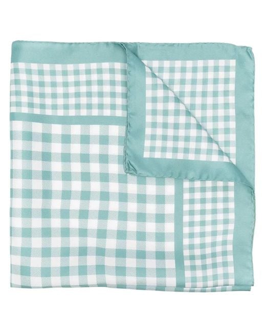Woolrich Blue Gingham Silk Scarf