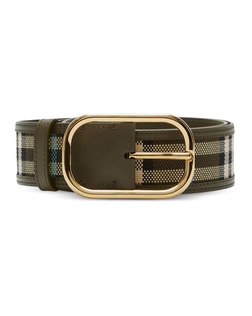 Burberry Green Vintage Check Buckle-fastening Belt