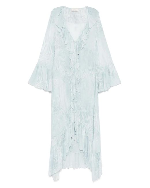 Vestido estampado de gasa Blumarine de color White