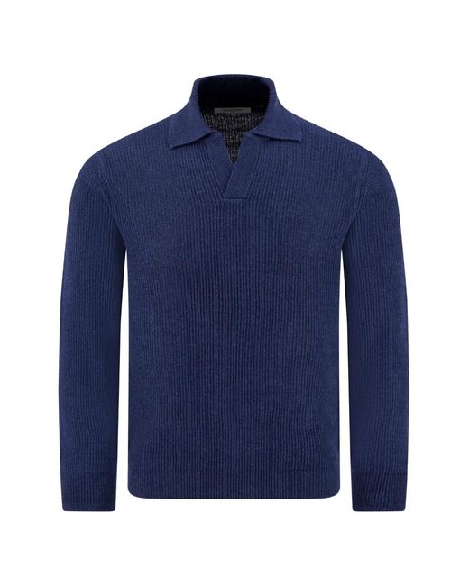 Gran Sasso Blue Polo-Collar Sweater for men
