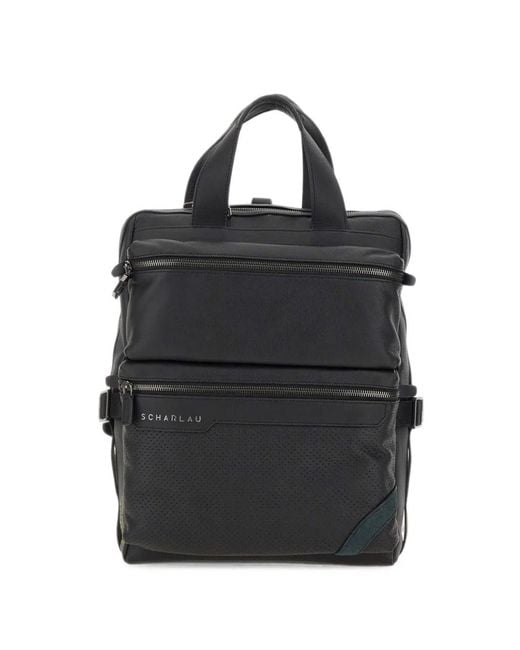 Scharlau Black Petrucci Leather Backpack for men