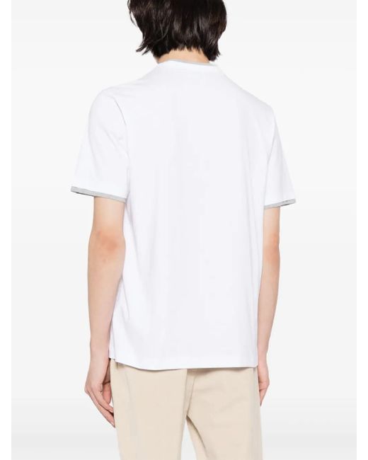 T-Shirt En Coton À Logo Imprimé Peserico pour homme en coloris White