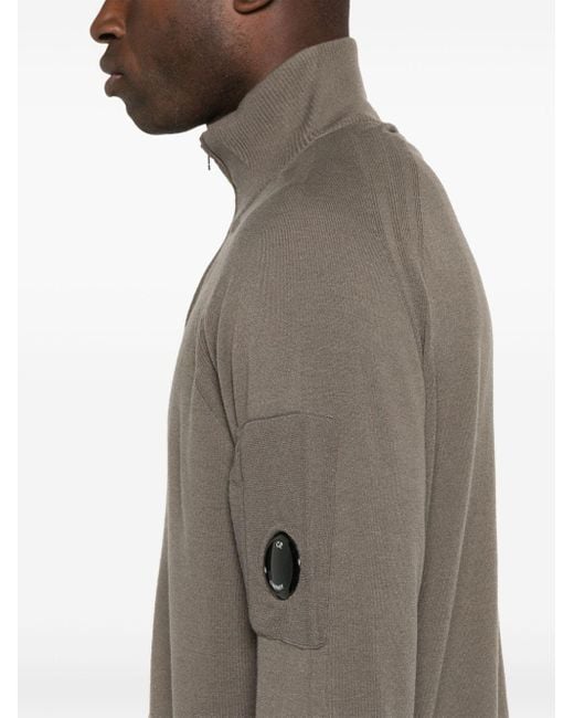 C P Company Gray Lens-Detailed Sweater for men