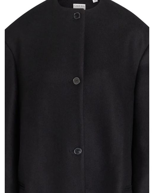 Calvin Klein Black Button Coat