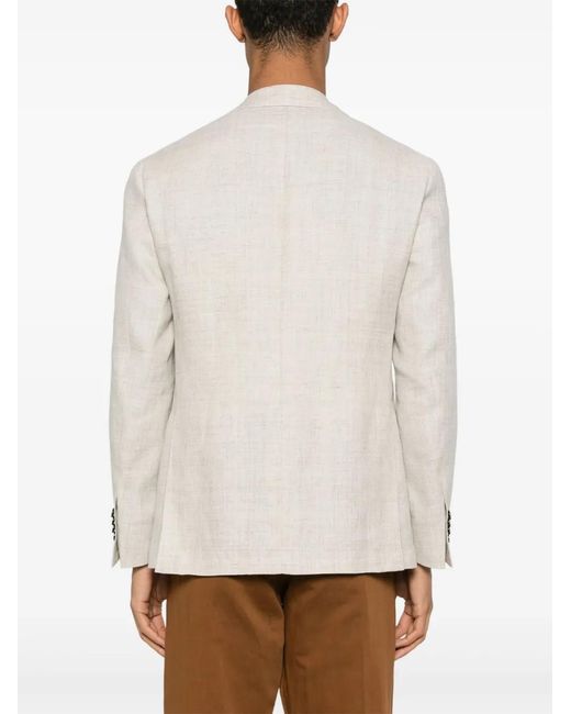 Canali White Single-Breasted Blazer for men